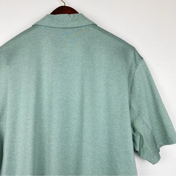Nike Men's Green Striped Dri-Fit Golf Polo Size L - Picture 4 of 7